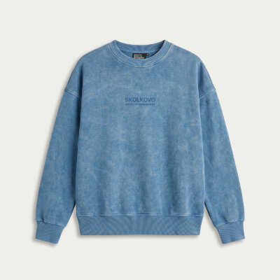 Свитшот SKOLKOVO Garment Dyed, голубой