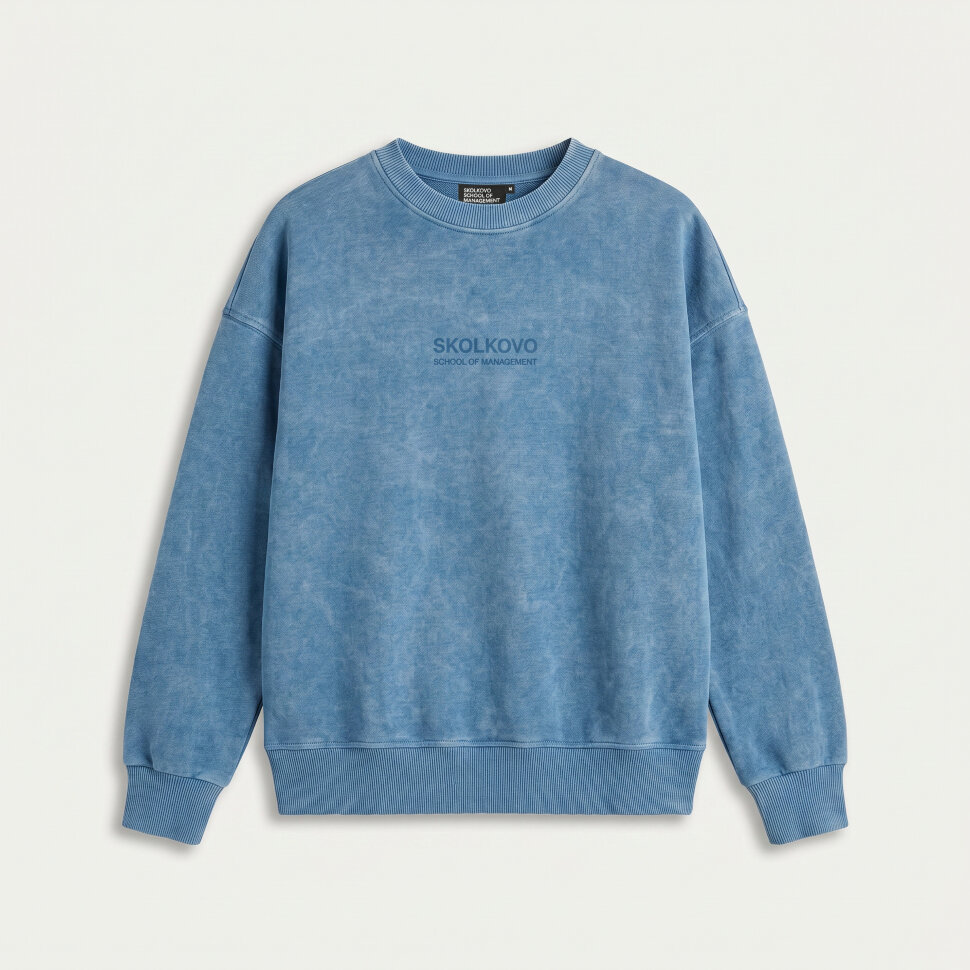 Свитшот SKOLKOVO Garment Dyed, голубой