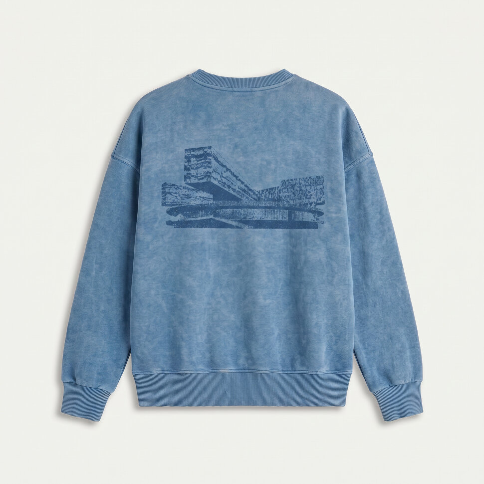 Свитшот SKOLKOVO Garment Dyed, голубой