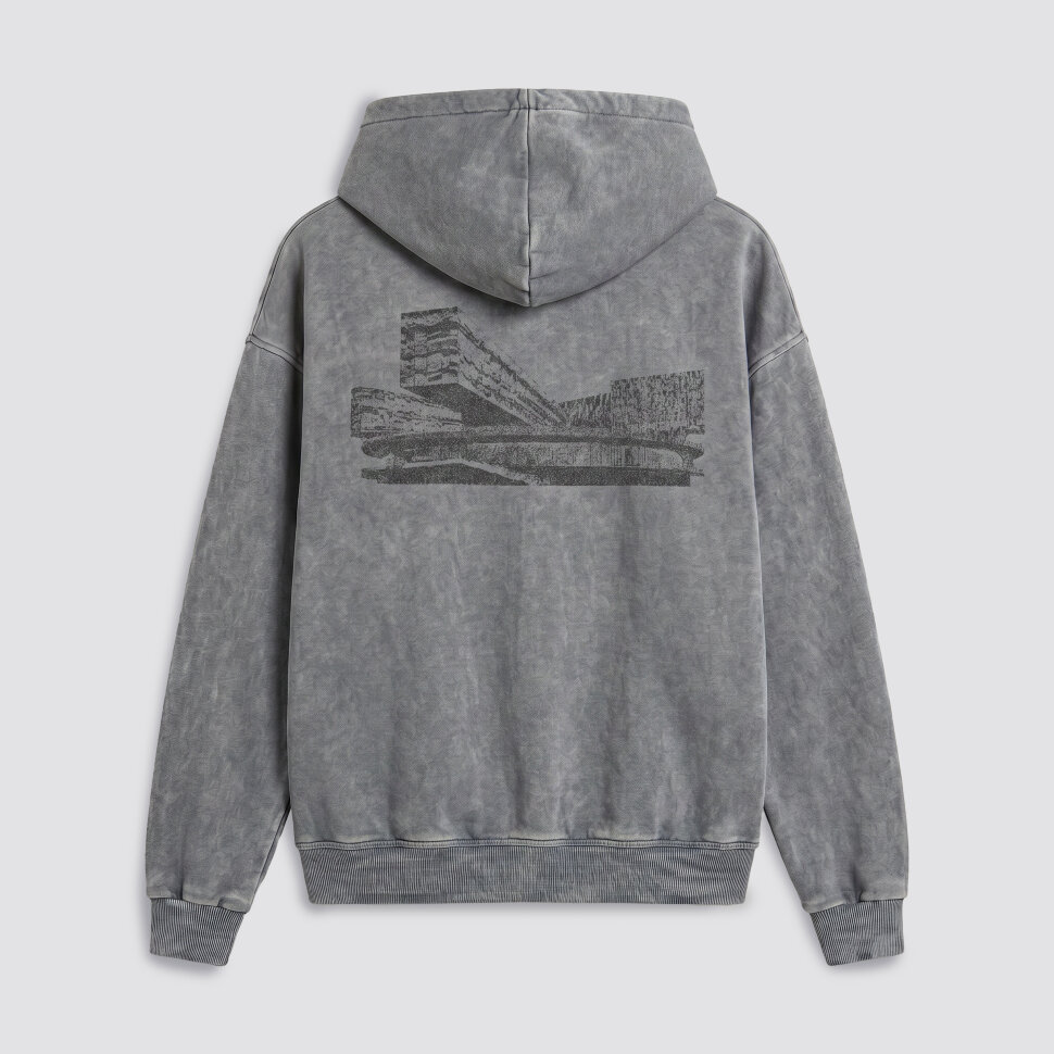 Худи на молнии SKOLKOVO Garment Dyed, серый