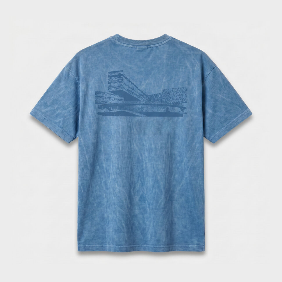 Футболка SKOLKOVO Garment Dyed голубая