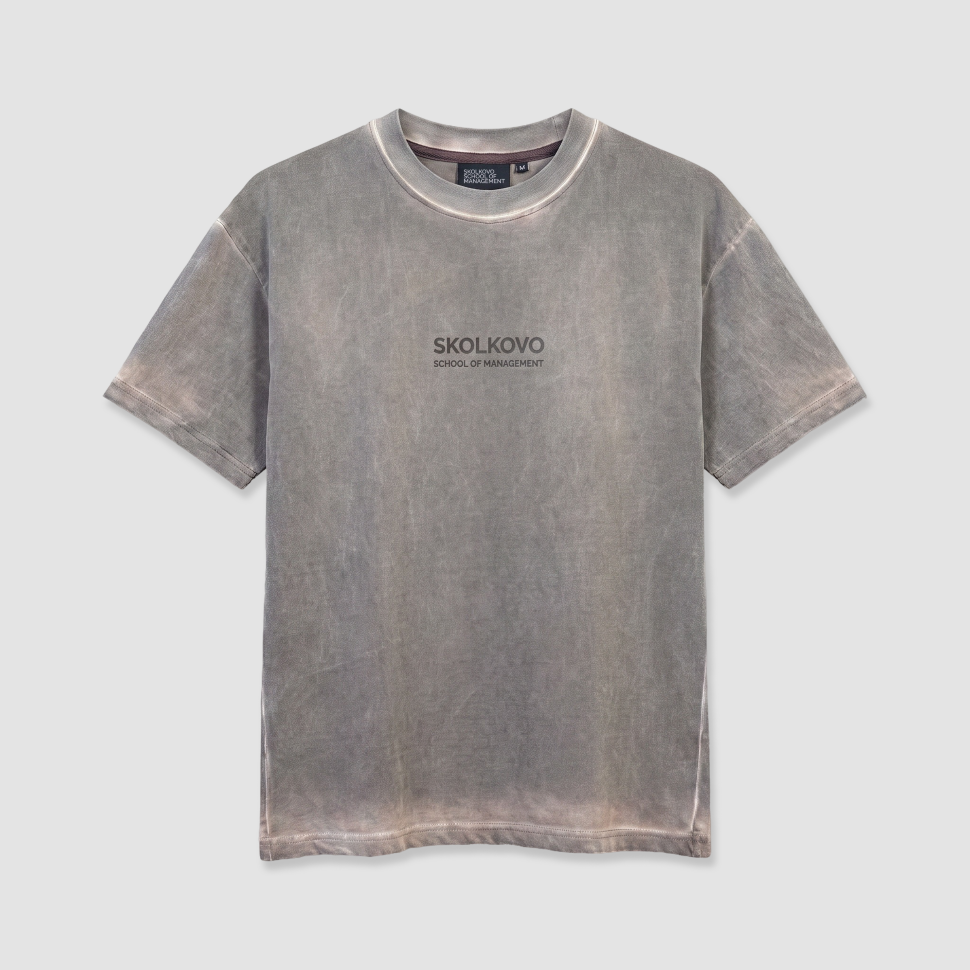 Футболка SKOLKOVO Garment Dyed коричневая