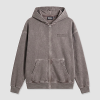 Худи на молнии SKOLKOVO Garment Dyed, коричневый